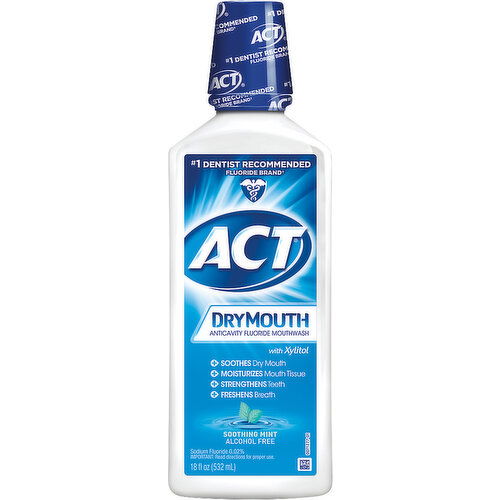 ACT Mouthwash, Anticavity Fluoride, Soothing Mint, Dry Mouth