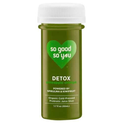 So Good So You Probiotic Juice Shot, Pineapple Orange, Detox