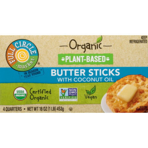 Full Circle Market Butter Sticks with Coconut Oil, Plant-Based