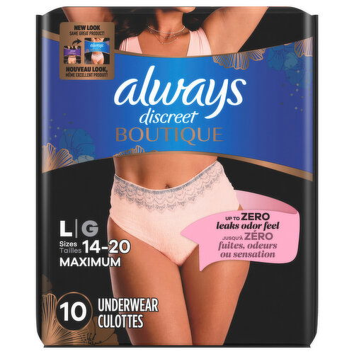 Always Discreet Underwear, Maximum, L, Sizes 14 - 20