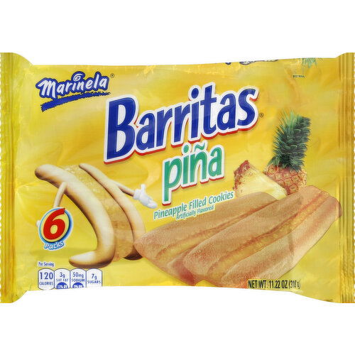 Marinela Cookies, Pineapple Filled, Barritas