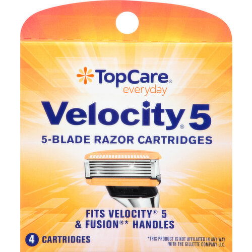 TopCare Razor Cartridges, Velocity 5, 5-Blade