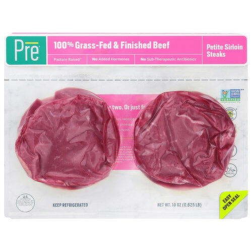 Pre Petite Sirloin Steaks, 100% Grass-Fed & Finished Beef