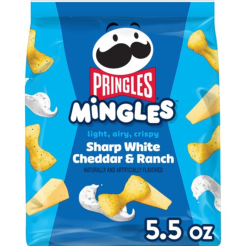 Pringles Puffed Snacks, Sharp White Cheddar and Ranch - 5.5 Ounce