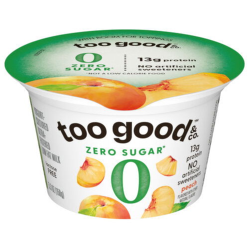 Too Good & Co. Zero Sugar Peach Yogurt - 5.3 Ounce