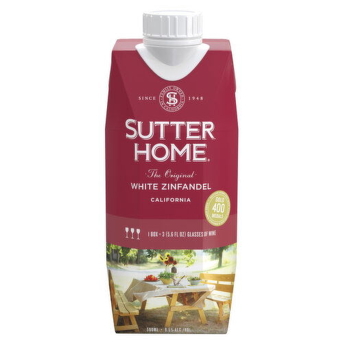 Sutter Home White Zinfandel California Rose Wine Box, 500 ml    