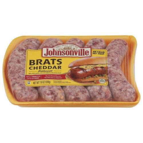 Johnsonville Bratwurst, Cheddar, Brats