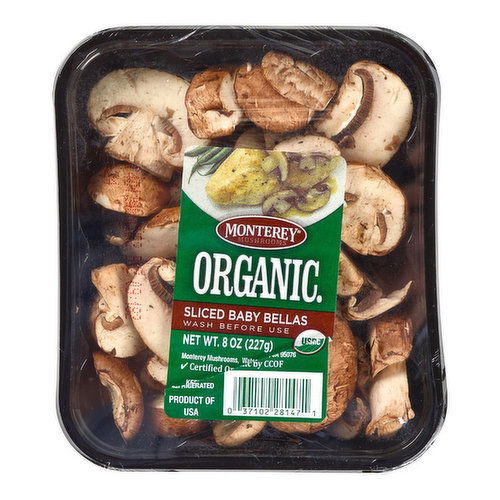 Monterey Mushrooms Sliced Baby Bellas, Organic