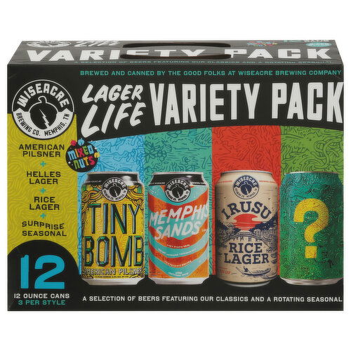 Wiseacre Brewing Co. Beer, Lager Life, Variety Pack - 12 Each