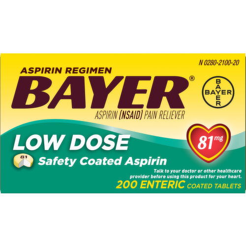 Bayer Pain Reliever, 81 mg, Low Dose, Tablets