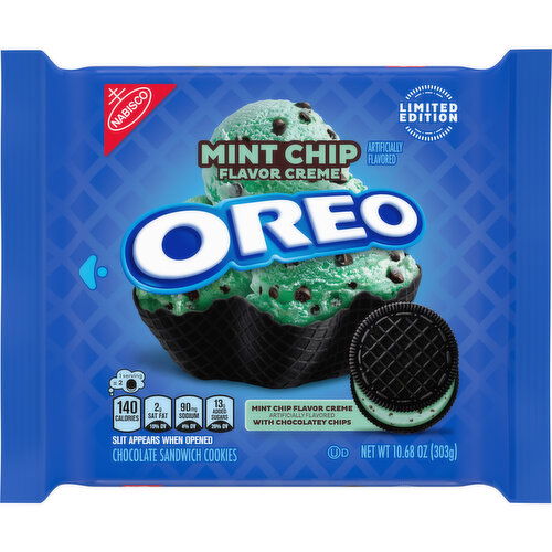 OREO Mint Chip Chocolate Sandwich Cookies, Limited Edition