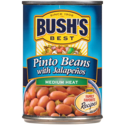 Bushs Best Medium Heat Pinto Beans with Jalapenos