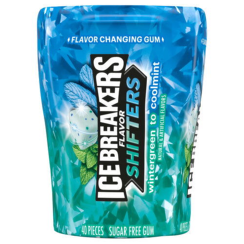 Ice Breakers Gum, Sugar Free, Flavor Changing, Wintergreen to Coolmint