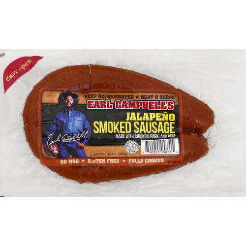 Earl Campbell's Sausage, Smoked, Jalapeno