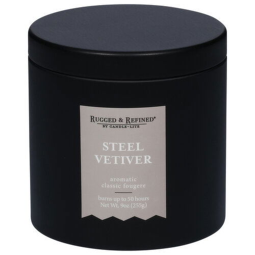 Rugged & Refined Candle, Steel Vetiver - 1 Each