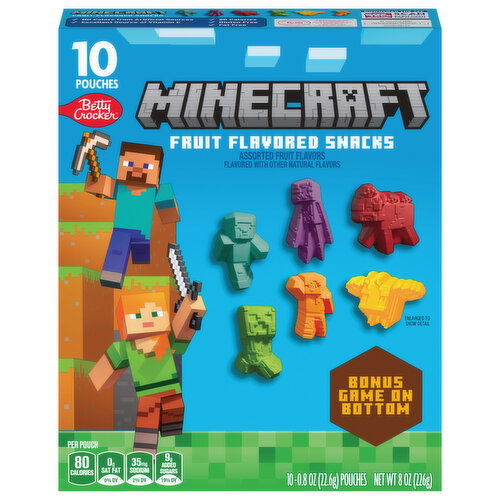 Betty Crocker Minecraft Assorted Fruit Flavors Fruit Flavored Snacks - 10 Each