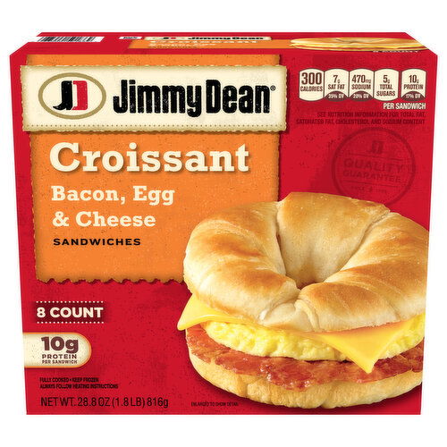 Jimmy Dean Sandwiches, Bacon, Egg & Cheese, Croissant