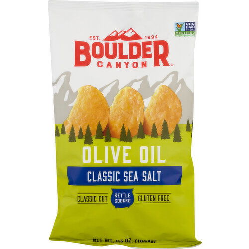 Boulder Canyon Potato Chips, Classic Sea Salt, Olive Oil, Kettle Style - 6.5 Ounce
