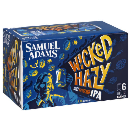 Samuel Adams Beer, Juicy New England IPA, Wicked Hazy