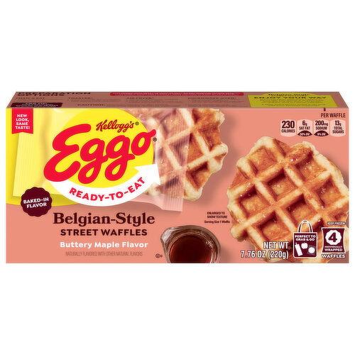 Kellogg's Street Waffles, Buttery Maple Flavor, Belgian-Style