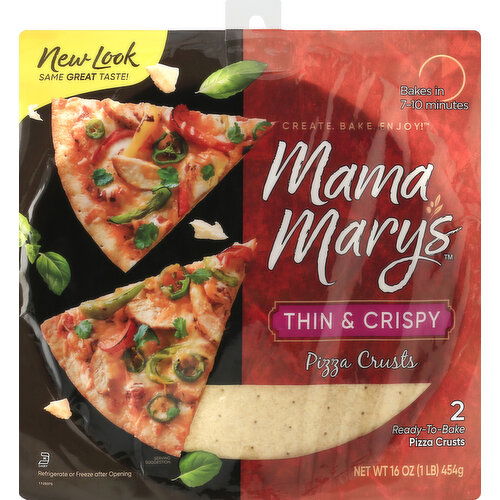 Mama Marys Pizza Crusts, Thin & Crispy