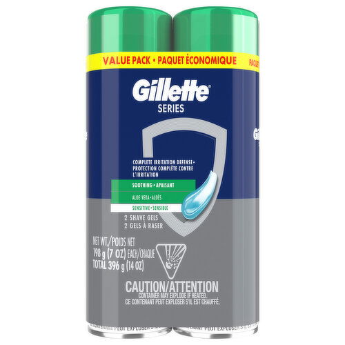Gillette Soothing Aloe Vera Shave Gels Value Pack - 2 Each
