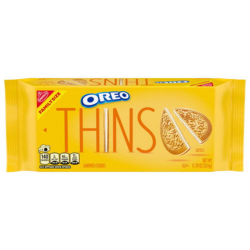 OREO Thins Golden Sandwich Cookies, Family Size