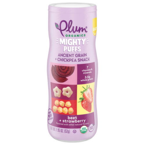 Plum Organics® Mighty Puffs Beet + Strawberry 1.85oz Canister