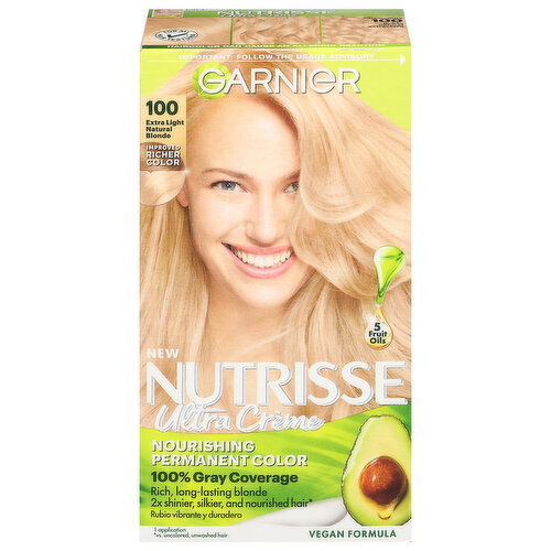 Garnier Permanent Hair Color, Ultra Creme, Extra Light Natural Blonde 100