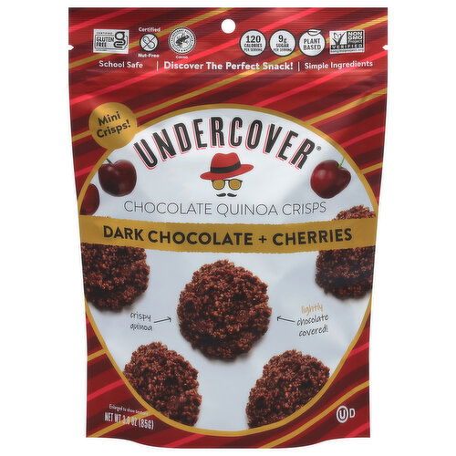 Undercover Mini Dark Chocolate + Cherries Chocolate Quinoa Crisps - 3 Ounce