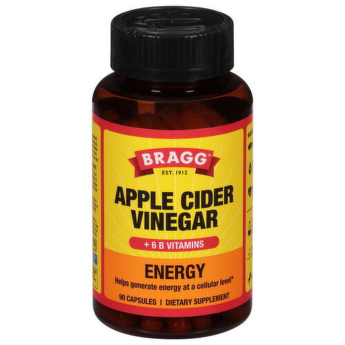 Bragg Apple Cider Vinegar, + 6 B Vitamins, Energy, Capsules