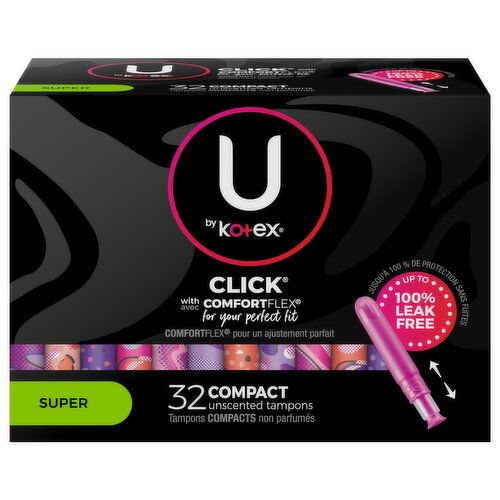 U by Kotex Tampons, Super, Compact, Unscented