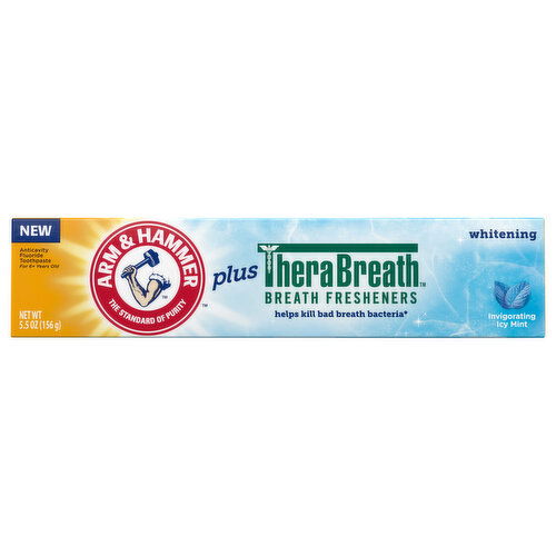 Arm & Hammer Toothpaste, Fluoride, Anticavity, Whitening, Breath Fresheners, Invigorating Icy Mint