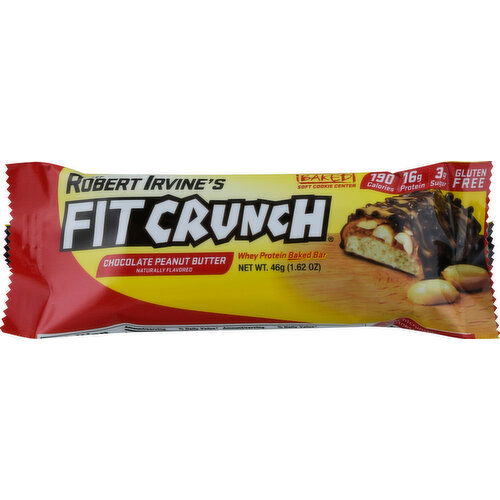 FitCrunch Whey Protein Baked Bar, Chocolate Peanut Butter