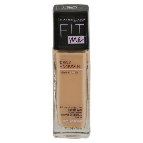 Fit me! Foundation, Dewy + Smooth, Broad Spectrum SPF 18, Classic Ivory 120