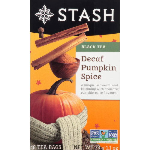 Stash Black Tea, Pumpkin Spice, Decaf, Tea Bags