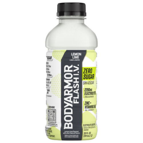 BodyArmor Electrolyte Beverage, Zero Sugar, Lemon Lime