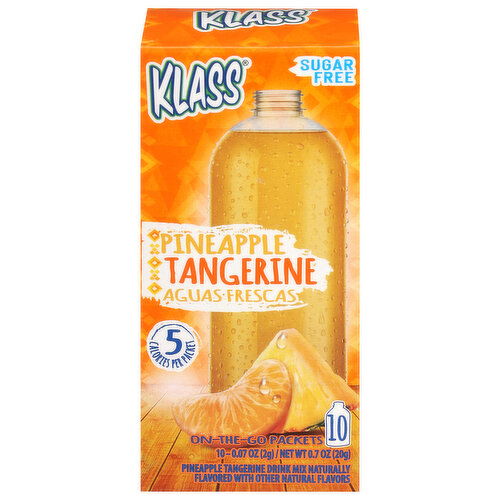 Klass Sugar Free On-The-Go Packets Pineapple Tangerine Drink Mix - 10 Each