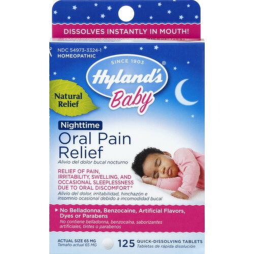 Hyland's Oral Pain Relief, Nighttime, 65 mg, Quick-Dissolving Tablets