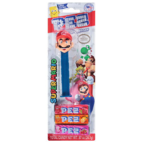 Pez Candy & Dispenser, Strawberry/Orange/Raspberry - 0.87 Ounce