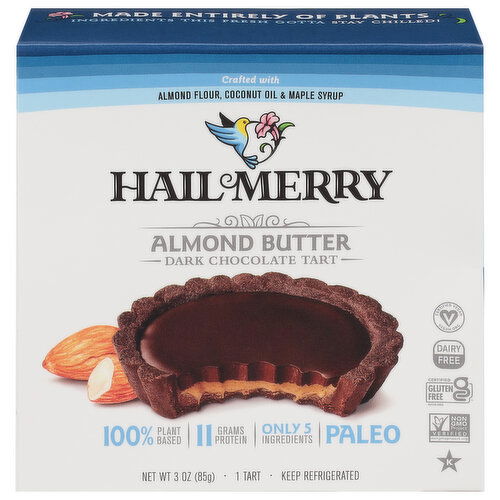 Hail Merry Dark Chocolate Tart, Almond Butter - 1 Each