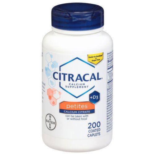 Citracal Coated Caplets Petites+D3 Calcium Citrate - 200 Each