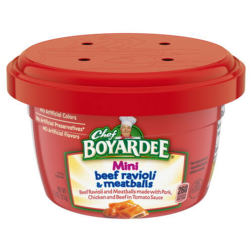 Chef Boyardee Mini Beef Ravioli & Meatballs, Microwavable Bowl