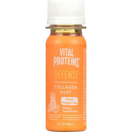 Vital Proteins Collagen Shot, Turmeric, Pineapple & Lime, Defense