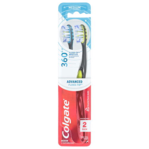 Colgate Toothbrushes, Medium, 2 Pack