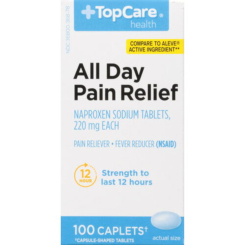 TopCare All Day Pain Relief, 220 mg, Caplets