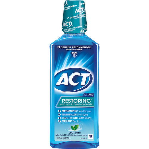 ACT Mouthwash, Anticavity Fluoride, Cool Mint