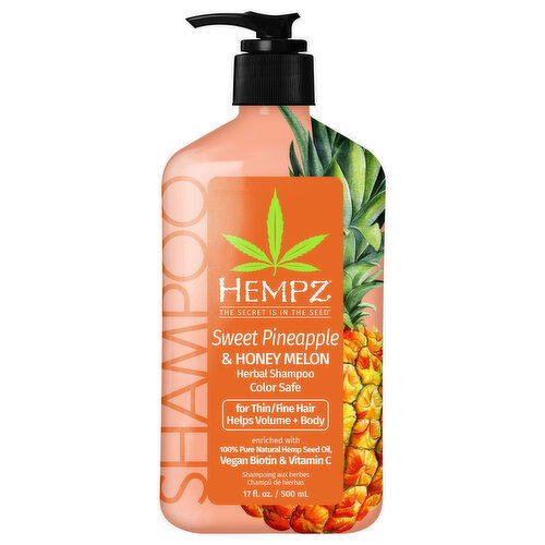 Hempz Shampoo, Herbal, Sweet Pineapple & Honey Melon