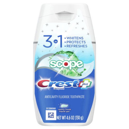 Crest Scope Anticavity Fluoride Minty Fresh Liquid Gel Toothpaste - 4.6 Ounce