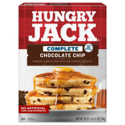 Hungry Jack Pancake & Waffle Mix, Complete, Chocolate Chip